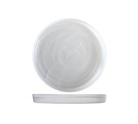 6 H&H White Alabaster Glass Plates 21X Height 2.5 Cm