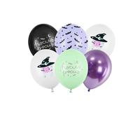 6 Halloween Witch Latex Balloons 30cm