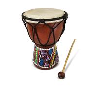6" Hand Carved Wooden Djembe Drum with Beater