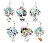 6 HatsunMiku Keychain Music Game Figure HatsunMiku Cosplay Keyring Pendant Project Sekais Acrylic Chain Decor Collection