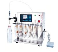 6 Head Automatic Spout Pouch Filling Machine, High Accuracy Digital Control Hot Liquid Filler With Foot Pedal, 1-25 Bottles/minute, 3.5l-4l /min Speed For Soy Milk, Juice & Beverages Ordinary style