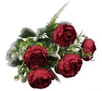 6 Head Silk Peony Bouquet 36cm Artificial Flowers(Red)