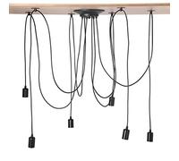 6 Heads Industrial Pendant Lighting Holder, Industrial Vintage Style Pendant Light Holder Adjustable DIY Vintage Style Spider Semi Flush Mount Ceiling Light Holder
