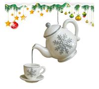 6 Heart Baubles - Comics Tree Decoration | Candle Holder Glass, (Acrylic) Tea Light Holders With Red Berry For Table Centrepieces Party Gift