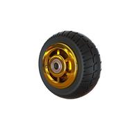 6" Heavy Duty Rubber TPR Casters - 1 Piece Universal Silent Wheel for Industrial Trolley & Trailer 50mm Wide Gold-Plated Caster Wheel Durable & Smooth Rolling