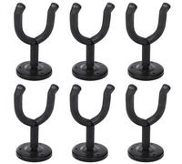 6 High Quality Guitar Bass Wall Mounted Brackets Hangers Hooks Holders Black vid