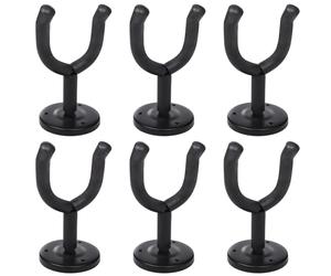6 High Quality Guitar Bass Wall Mounted Brackets Hangers Hooks Holders Black vid