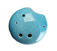 6-hole Alto C-tone Ceramic Ocarina Arc-shaped Cracked Ocarina Musical Instrument With Good Pitch And Tone ocarina instrument (Blue，White)