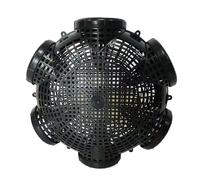 6 Hole Angling Feeder Holder Cage Net Coarse Fishing Tackle Kit For Freshwater Crab Catch (Black, 32X32X9CM)