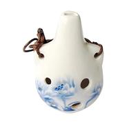 6-hole Ceramic Ocarina Flower Design Beginner Wind Instrument | Ac Key, Portable Size for Easy Storage, Uniform Sound, Adorable Creative Style for First-time Players