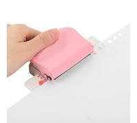 6 Hole Desktop Punch Puncher A4/A5/B5 Metal Paper Puncher Manual Hole Punching with Scrap Box for Report Files