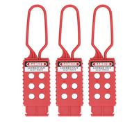 6 Hole Electrical Lockout Hasp | 9mm Protected Padlock Fit | PP Insulation Tagout Device for Industrial Maintenance/Valve Protection | 3PCS Set