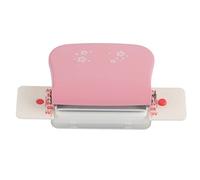6 - Hole Manual Binding Machine, Multipurpose Cinch Book Binding Machine for Home Office, A4 B5 A5 Paper Punching with Precision Ruler, Alloy Steel Cutterheads, 6mm Hole Diameter (Pink)