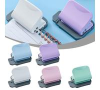 6 Hole Metal Paper Puncher Portable Handheld 5 Sheet Capacity with Ruler for A4 A5 B5 Notebook Loose Leaf Office School Home Use