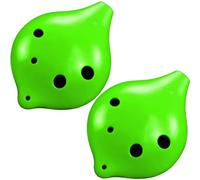 6-Hole Ocarina Musical Instrument, 6 Hole Alto C Wind Flute,Adult students' beginner-level musical instrument (Ocarina 6 Hole-Green 2PACK)