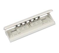 6-Hole Paper Puncher All Metal Adjustable, A5 A6 A7 6 Ring Punch with Positioning Mark, 6 Sheet Capacities Puncher for Dairy Planner, Personal, Agenda, Binder Refill Pages, White