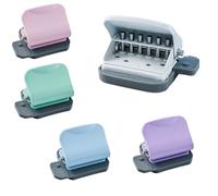 6 Hole Paper Puncher Portable Metal Handheld 5 Sheet Capacity with Ruler Guide for A4 A5 B5 Notebook Loose Leaf School Office Home