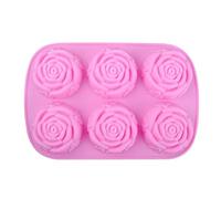 6 Hole Silicone Rose Cake Mold Creative DIY Jelly Mold Chocolate Mold Moon Pie Soap Mold Baking Tools Durable and PracticalDurability