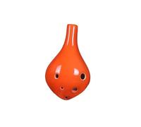 6 Hole Small Size Ocarina Ceramic Alto C Tone Key Glaze Chinese Tao Professional Musical Instrument For Beginner(Orange)