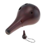 6 Holes Alto Tone C Ocarina Ceramic Black Pottery Smoky Glaze Flute Instrument For Beginner Performance With Hang Rope
