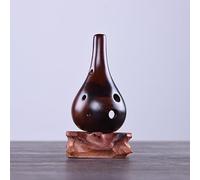 6 Holes Alto Tone C Ocarina Flute Fission Style Ceramic Black Pottery Smoky Glaze Flute Musical Instrument Pendant Beginner (Color : Brown)