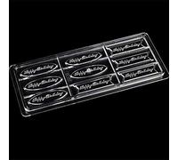 6 Holes Happy Birthday Shape Rectangle Polycarbonate Chocolate Molds, Plastic Chocolate Making Molds Baking Pan Candy Mould, Cake Pastry Bakeware Tray Decorative Tools Kitchen Baking Supplies