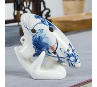 6 Holes Ocarina Chinese Style Vintage Blue and White Porcelain Pattern Medium Tone Gifts Instruments for Beginners