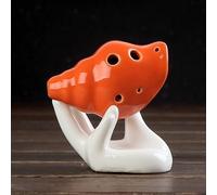 6 Holes Ocarina Conch Shape Creative Handmade Portable Beginners Gifts Mini Musical Instruments (Color : Orange)