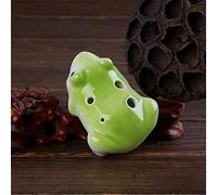 6 Holes Ocarina Frog Serie Ocarina Flute Wind Musical Instruments Flute Ceramic Ocarina (Color : Deep green)