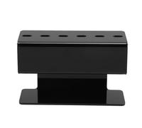 6 Holes Tweezer Holder Stand Large Capacity Eyelash Extension Tools Storage Rack Durable Plastic Organizer for Beauty Salon Nail Salon (Black)