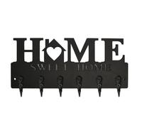 6-Hook Wooden Key Hooks Wall Mounted | Drilling Required | with Mounting Hardware | Key Racks for Wall | Space-Saving Entryway Organizer for Keys, Coats, Jewelry & More