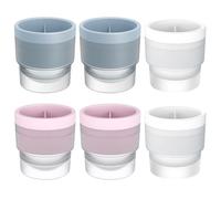 6 Ice Ball Mould, Round Ice Cube Moulds for Whisky & Cocktails, Ice Ball Maker with Easy Release, Perfect for Home Bars, Parties, and Creative Recipes, Set of 6 (Blue, Pink, White)