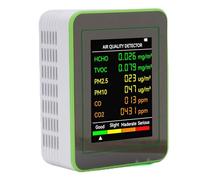 6 in 1 Air Quality Monitor Indoor, 2.8 Inch HD Screen Air Detector, CO2, TVOC, HCHO PM2.5 and PM10 Air Quality Tester, 1200mAh Type C Charging, for Home Office School Hotel