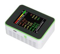 6-in-1 Air Quality Tester with TVOC, CO2, PM2.5, PM10, AQI & Battery Level Display, ABS Housing, 1200mAh Rechargeable, for Indoor Use