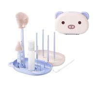 6 in 1 Baby Bottle Cleaner Milk Cleaning Brush Straw & Nipple Brush Set Feeding Cleaner with Storage Box Multipurpose Scrubber