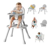 6 in 1 Baby High Chair for Babies and Toddlers, Booster Seat, Kids Learning Table & Chair (Grey)