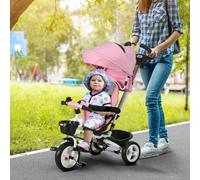 HOMCOM 6 In 1 Trike For Toddler 1-5 Years - Pink, Pink