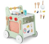 6-in-1 Baby Walker Push and Pull Stroller W/ Play Kitchen 12+ Months (Green)