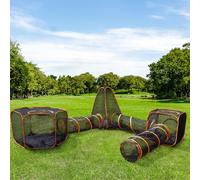 6 in 1 Big Pet Cat Dog Playpen Outdoor Folding Play Tent Tunnel