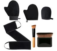6 In 1 Black Tanning Mitt and Brushes, 3 Fake Tan Mitt 2 Fake Tan Brushes and 1 Back Tanner Applicator, Tanning Brush for Body Brush for Tans, Self Tanner Fale Tans Suitable as a Gift