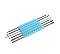 6 in 1 Blue Double-Sided Solder Assist Disassembly Tool, Hex Grip Solder Assist Fork + Reamer + Chip Hold + Brush + Needle + Hook