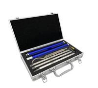 6 In 1 Carbide Tipped Wood Turning Tools Set Latest Lathe Rougher Finisher Swan Neck Hollowing Tools and Interchangeable Aluminum Alloy Grip Handle