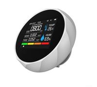 6 in 1 Carbon Dioxide Detector with WiFi Air Quality for Tvoc Temp Humidity Real- App Data Log Sound Alarm for Home Office Black(White)