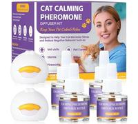 6 In 1 Cat Pheromone Calming Diffuser, Advanced Pheromone Diffuser for Cats, Relieve Anxiety, Help Reduce Fighting, Spraying & Scratching, Drug-Free & Odorless Safe Relaxation Solution, 120 Days