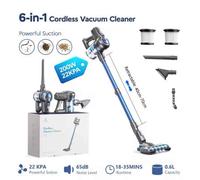 6-In-1 Cordless Vacuum Cleaner, Led Brush, 22Kpa Suction, 35 Min Run Time, Suitable For Home & Car