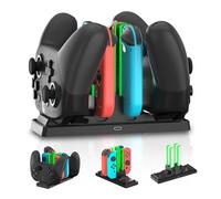 6 in 1 Dock Charger for Switch Controllers, Charging Station for Switch Joy-Con Controllers and Pro Controllers