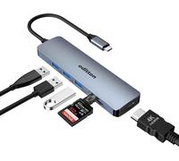 6 in 1 Docking Station USB C Adapter with 4K HDMI USB 3.0 5Gpbs SD&TF Card Slot