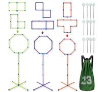 6-in-1 Drone Obstacle Course Kit with Carry Bag - 6 Shapes Multi-Configuration FPV Racing Gates, Wind-Resistant Ground Stakes, Training Set for RC Quads & Micro Drones (3-Size Set)