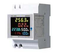 6 in 1 Electricity Meter DIN Rail 1 Phase, 100 A AC 40-300 V LCD Digital Energy Counter Multifunctional AC Meter KWh Meter Measurement of Voltage, Current, Power, Frequency etc.