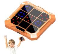 6-in-1 Electronic Tic Tac Toe Game, Rechargeable Handheld Noughts and Crosses Electronic Game with Silent Mode, Portable Travel Tic Tac Toe for Kids & Adults, Educational Strategy Puzzle Toy (Orange)